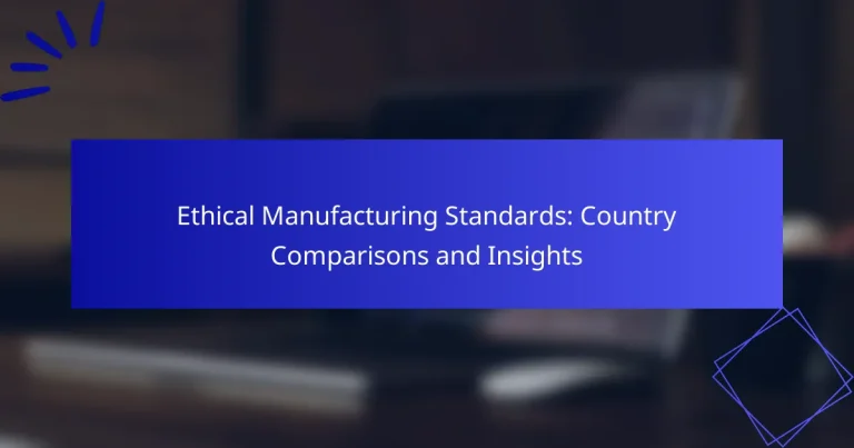 Ethical Manufacturing Standards: Country Comparisons and Insights