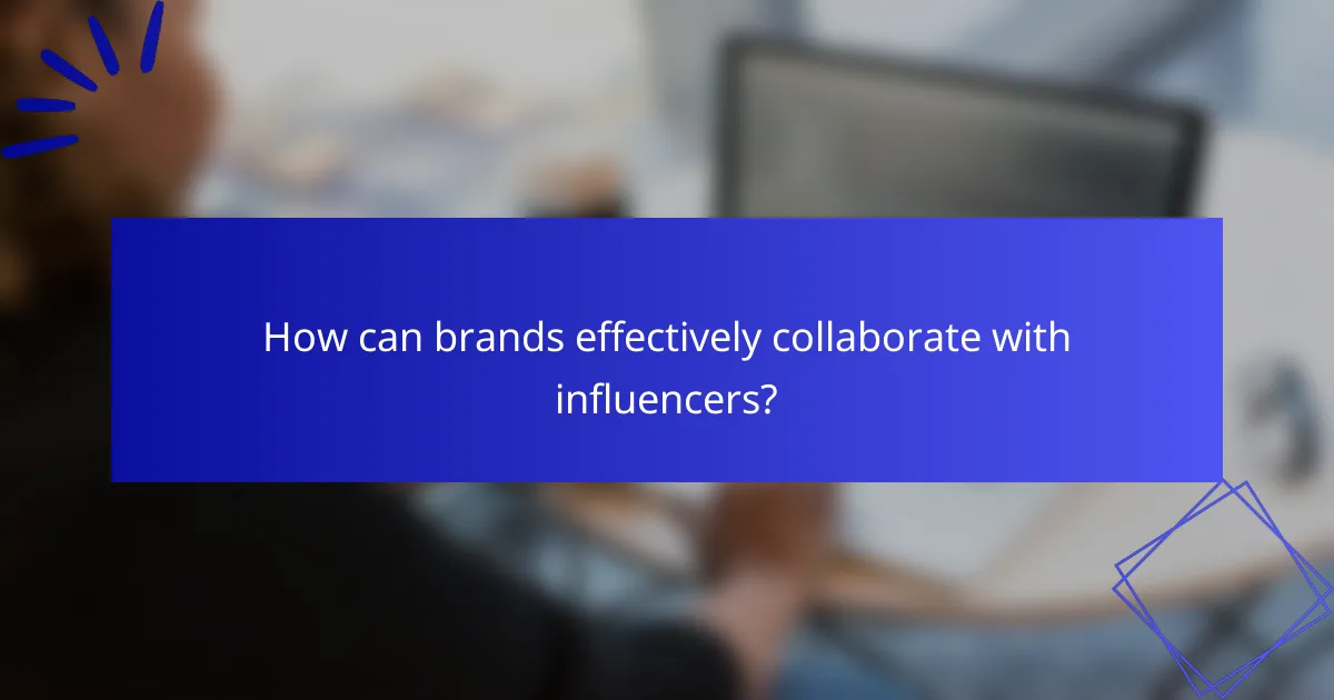 How can brands effectively collaborate with influencers?