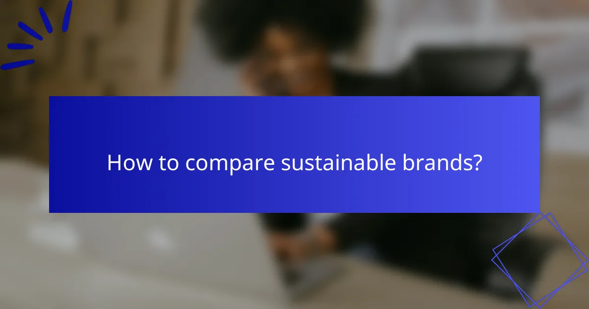 How to compare sustainable brands?