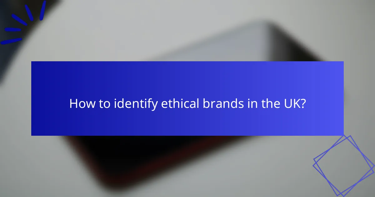 How to identify ethical brands in the UK?