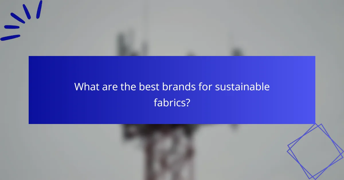 What are the best brands for sustainable fabrics?