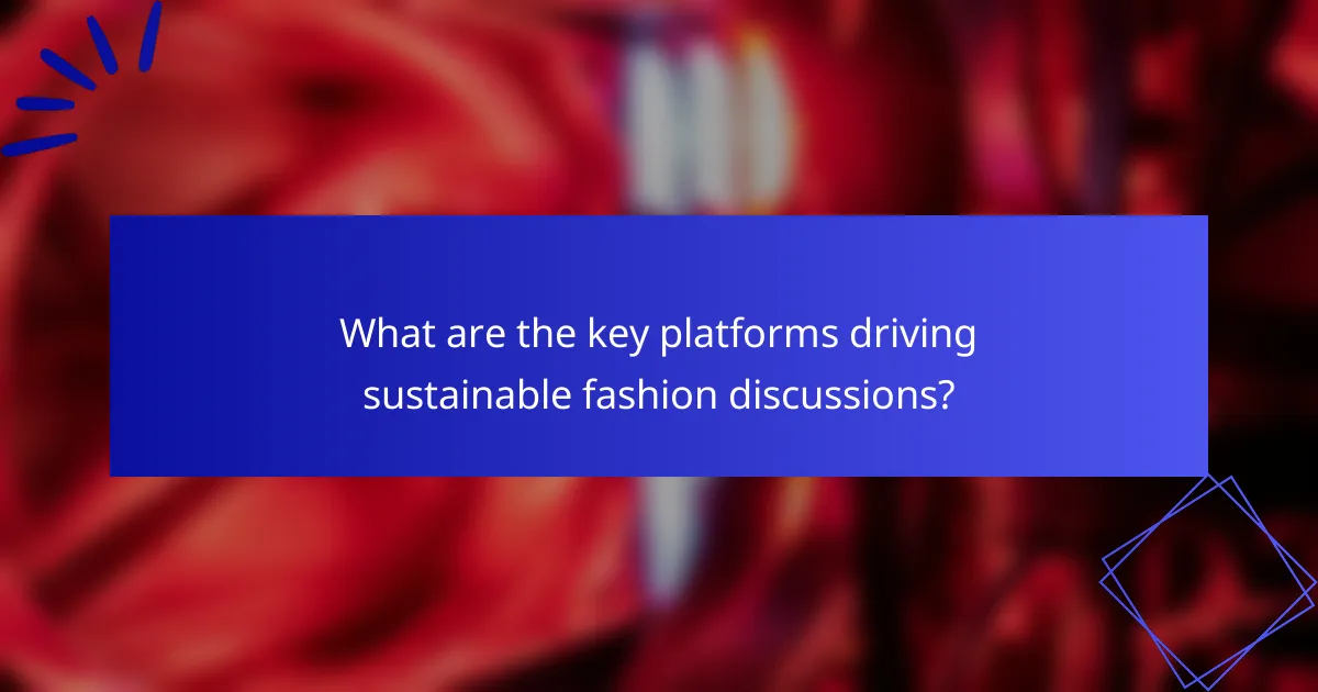 What are the key platforms driving sustainable fashion discussions?