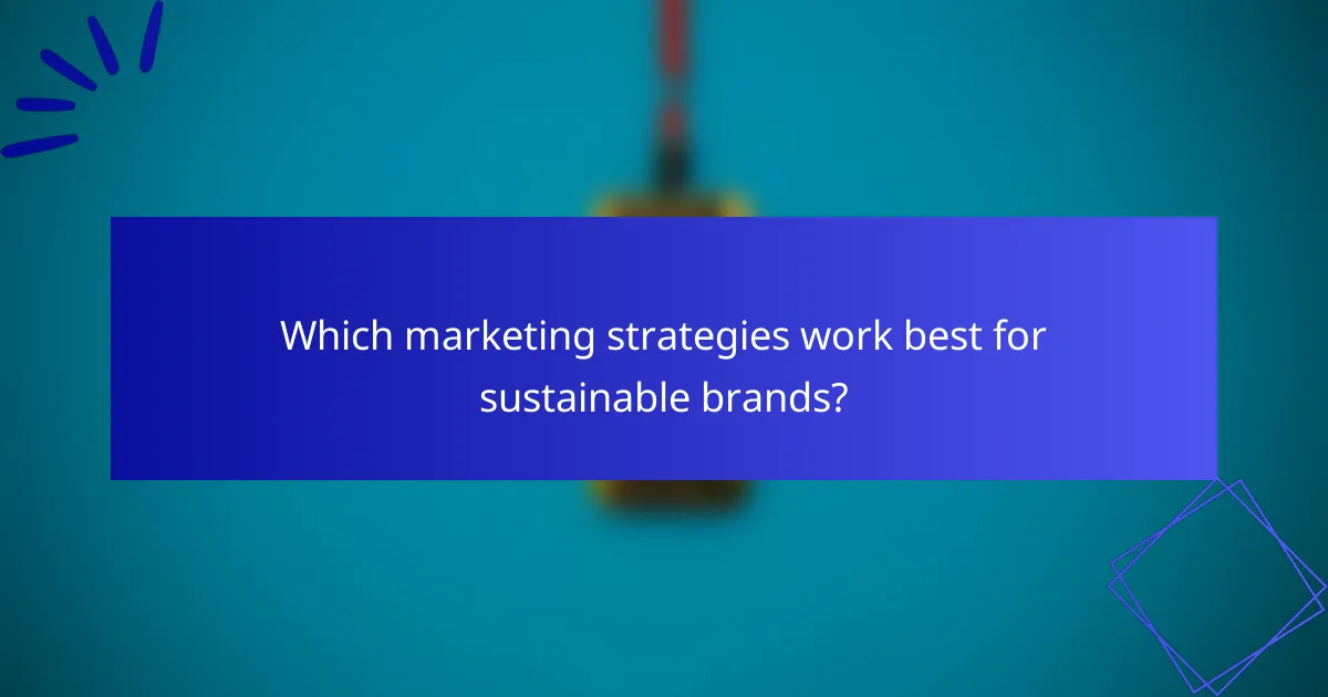 Which marketing strategies work best for sustainable brands?