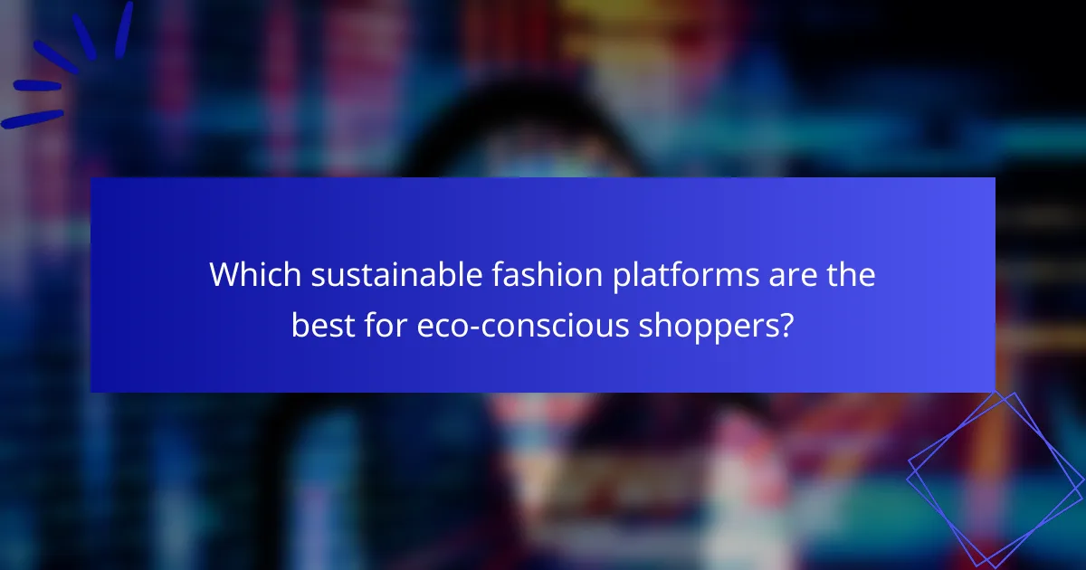 Which sustainable fashion platforms are the best for eco-conscious shoppers?